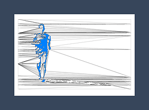 Running art print of a male jogger out for a run.
